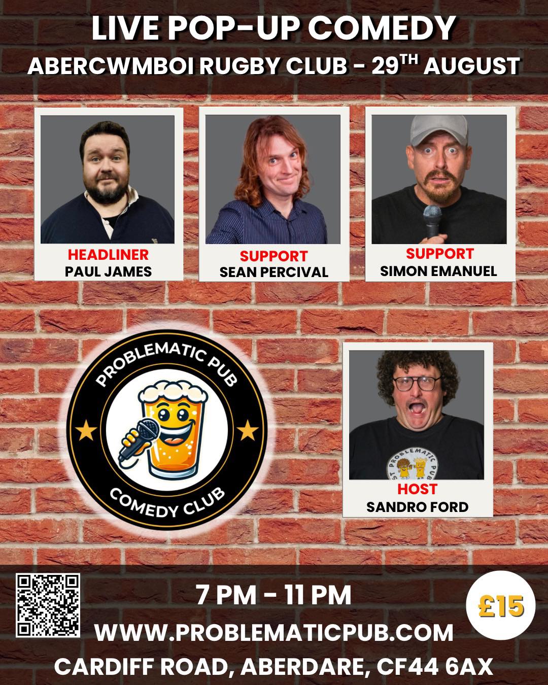 Problematic Pub Comedy Club – Live at Abercwmboi RFC